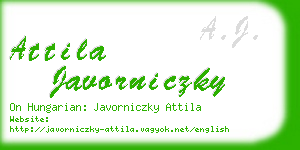 attila javorniczky business card